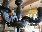 Vintage Ornate Hand Carved wood Chandelier 6 lights arms Ceiling Light lamp