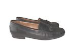 Bally Tassel Loafers Mens 12 Black Leather Moc Toe Made in Switzerland