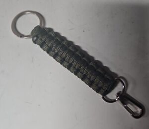NEW OD ARMY GREEN 550 PARACORD KEYCHAIN WITH CARABINER