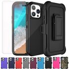 For iPhone 15/15 Plus/15 Pro Max Shockproof Rugged Heavy Duty Case +Belt Clip