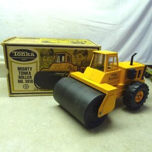 Vintage Mighty Tonka Orange Roller No. 3910 + Box, Nice Shape!