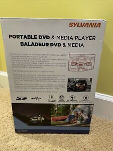 SYLVANIA 10” Dual Screen Portable DVD Player - Black-perfect For Kids-Brand New