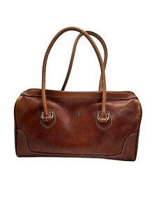 Etienne Aigner Vintage Brown Leather Duffel Travel Tote Bag