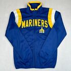 Seattle Mariners Track Jacket Mens Small Full Zip Retro Logo Fleece Pockets Blue