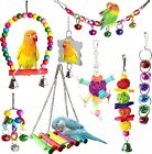 New Listing8 Pcs Parakeet Cockatiel Bird Toys, Hanging Bell Pet Bird Cage Hammock Swing ...