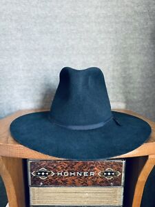 Vintage Resistol Navy Blue 3X Beaver Western Cowboy Hat 7 1/4