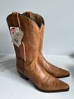 Stetson Western Cowboy Boots Men’s Snip Tan Brown Leather Size 10 D Brand New