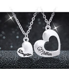 Mom Daughter Heart Pendant Necklace Set, Hollow Out, Silver