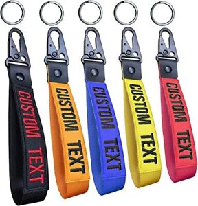 Customized Embroidered Keychain Key Tag Keyring Wrist Strap Personalized gifts