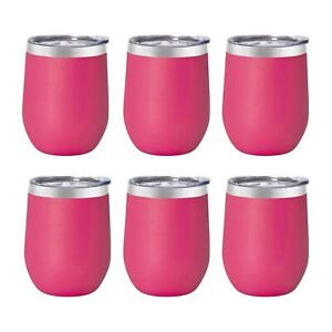 Wine Tumbler with Lid Stainless Steel Insulated 6 Pack