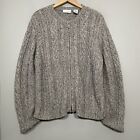 Croft & Barrow Size XL Gray Cable Knit Zip Wool Sweater Cardigan Minimalist