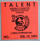 1991 Radio City Music Hall 33rd GRAMMY AWARDS Talent Backstage PASS