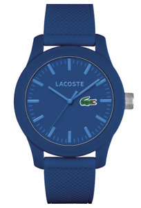 LACOSTE 2010765 12.12 BLUE LOGO DIAL BLUE SILICONE BAND MENS WATCH