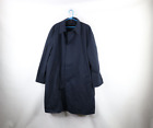Vintage 70s Streetwear Mens 46L Distressed Lined Trench Coat Rain Jacket Blue