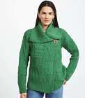 Ladies Traditional Irish Wool Green Sweater