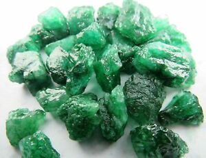 Certified Natural UNCUT Colombian Green Emerald Rough Gemstone Lot Big Sale