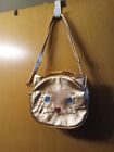 Luv BETSEY JOHNSON CAT CROSSBODY PURSE  BAG SATCHEL ROSE GOLD EMBROIDERED Y2K
