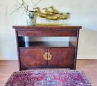 Thomasville Burl Chinoiserie Fold Out Bar-Server-Vintage Campaign Asian Buffet