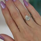 Diamond Wedding Ring 2.10 Ct IGI GIA Lab Created Pear Cut Womens 18k White Gold