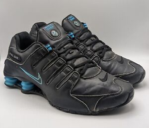 Nike Shox NZ LE Running Shoes Sneakers Womens 9 Black & Light Blue 314561-011
