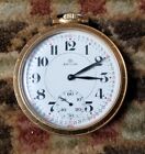 Vtg Baylor 429 17 Jewel Pocket Watch Locomotive Engraved On Back Working