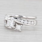 0.91ctw Diamond Engagement Ring Wedding Band Jacket Bridal Set 14k Gold Size 5