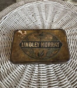 Nice Antique Empty Lindley Murray Advertising Tobacco Cigar Tin Early Unique Old