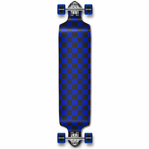 Yocaher Drop Down Longboard Complete - Checker Blue