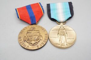 Korean - Vietnam War Navy Naval Reserve & Antarctica Service Medals Lot Of 2