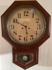 New ListingAntique Schoolhouse Long Drop Octagon Wall Clock ~ Time only