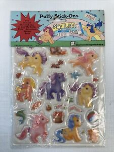 Sheet Of 23 Vintage My Little Pony Hasbro G1 MLP Puffy Stick-On Stickers 1983