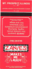 Mt. Prospect, Illinois Zanies Comedy Clubs Vintage Matchbook Cover