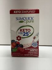 SlimQuick KETO Extra Strength Drink Mix Mixed Berry 26 Count Exp.11/24