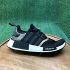 Adidas Womens NMD R1 Black Gold Snake Print Running Shoes Sneakers Size 8 GY6300