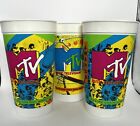 MTV Video Music Awards TACO BELL Cups 1990 Vintage Lot of 3 Plastic 32 oz