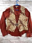 New Frontier Womens Top Shirt & Vest Set Embroidered Rust Horse Western Sz M