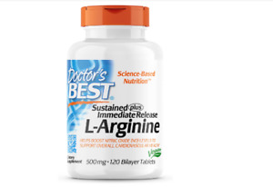 Doctor's Best Sustained Plus Immediate Release L-Arginine, Non-GMO, Vegan, Glute