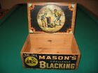 Antique Advertising Mason's Blacking Wood Box