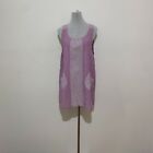 Ladies Purple and White Striped Apron Summer Cotton Yarn Cool Housekeeping Dress