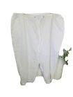 CD Daniels 2X White Cropped Cotton Pants Elastic Waist