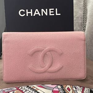 CHANEL Pink Caviar Long Wallet