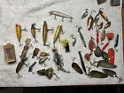 VTG Fishing Lures LOT Of 30+ Lures, Mixed Lot, Wood,Plastic, Spoons