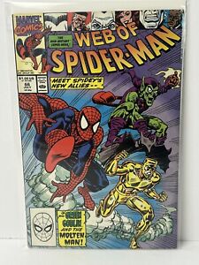 Web Of Spiderman #66 Marvel Comics 1990 Copper Age Boarded, Color