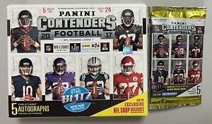 EMPTY 2017 Playoff Contenders Football Hobby Box & Pack Wrapper - Mahomes Rookie