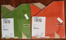 New in Package Lot of 2 IKEA KASSETT Green & Red Magazine Holders Pack - 4 Total