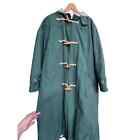 Polo Ralph Lauren Trench Duffle Toggle Coat with Hood .VTG,Mens Medium ,Green ,
