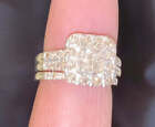 10K YELLOW GOLD 1.75 CARAT WOMEN PRINCESS DIAMOND ENGAGEMENT RING WEDDING BAND B