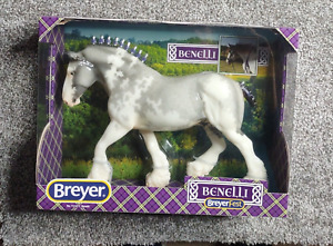 Breyer BENELLI Shire Stallion GLOSSY Breyerfest 2020 Blue Roan Pinto Draft Horse