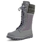 POLAR Womens Faux Fur Warm Thermal Waterproof Snow Winter Calf Boots Size 7 Gray