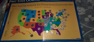FIRST STATE QUARTERS OF THE UNITED STATES COLLECTORS MAP 1999-2008 W/ COA